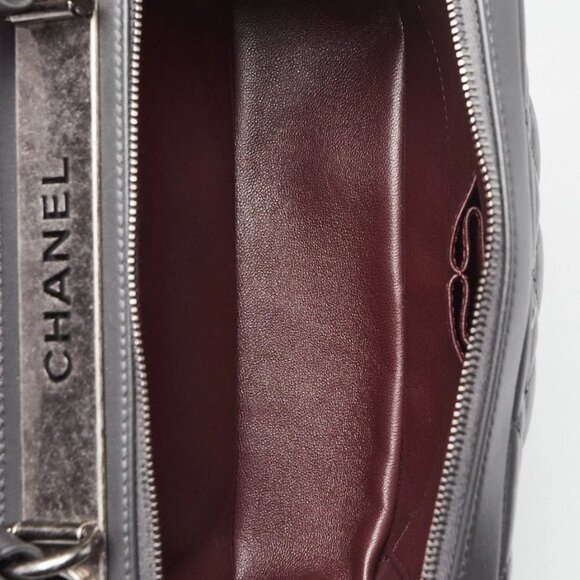 Chanel Dark Grey Quilted Lambskin Leather Trendy CC Bowling Bag - Picture 10 of 12